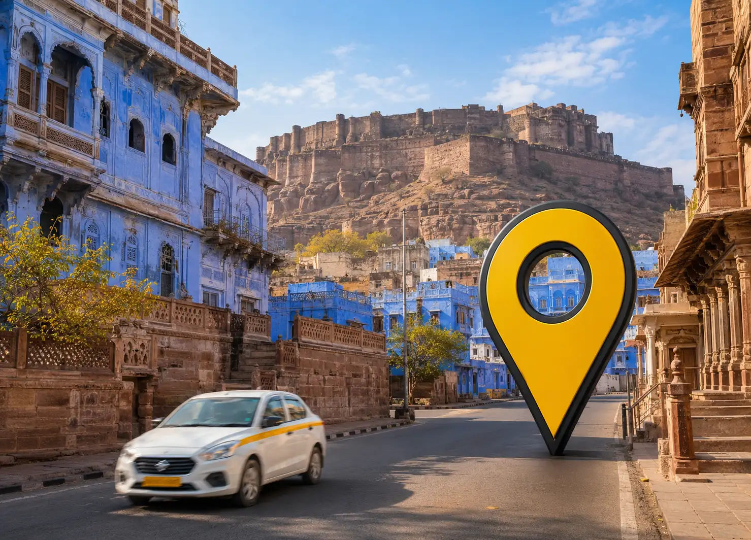 Blue City Cab service area in Jodhpur Rajasthan